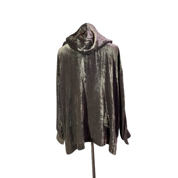 Gold Hawk Size XS Brown Velvet Hooded Jacket 1/2 Zip Pullover - Picture 7 of 11